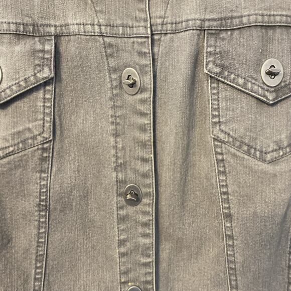 Additions by Chico's Women's Jacket Stretch Denim Gray Size 3 - Picture 4 of 7